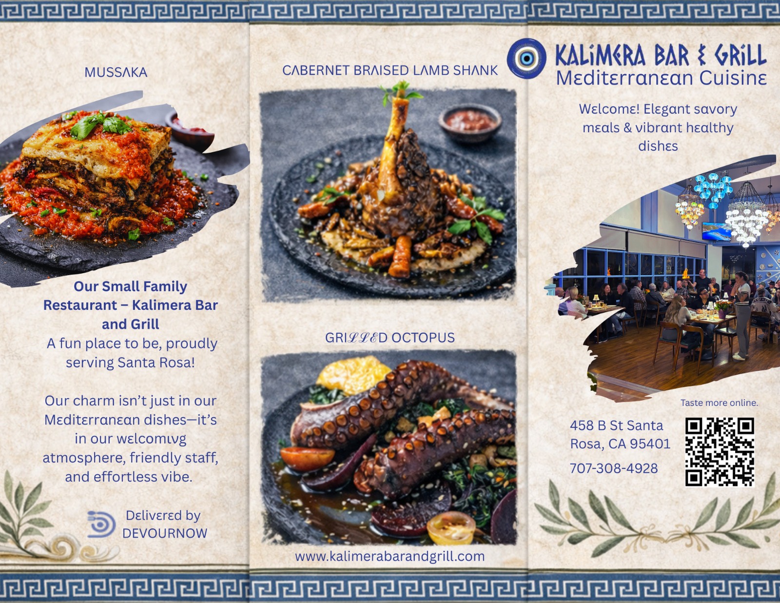 Kalimera Menu Page 3 - Desserts and Drinks
